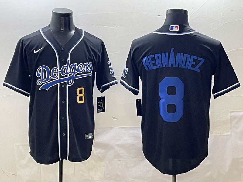 Men 2025 Los Angeles Dodgers #8 Hernandez Black Three generations Fashion Nike MLB Jersey style 3->los angeles dodgers->MLB Jersey
